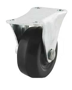 Dh Casters C-GD25RR Rigid Caster, 2-1/2 in Dia Wheel, 1-1/8 in W Wheel, Rubber Wheel, 100 lb