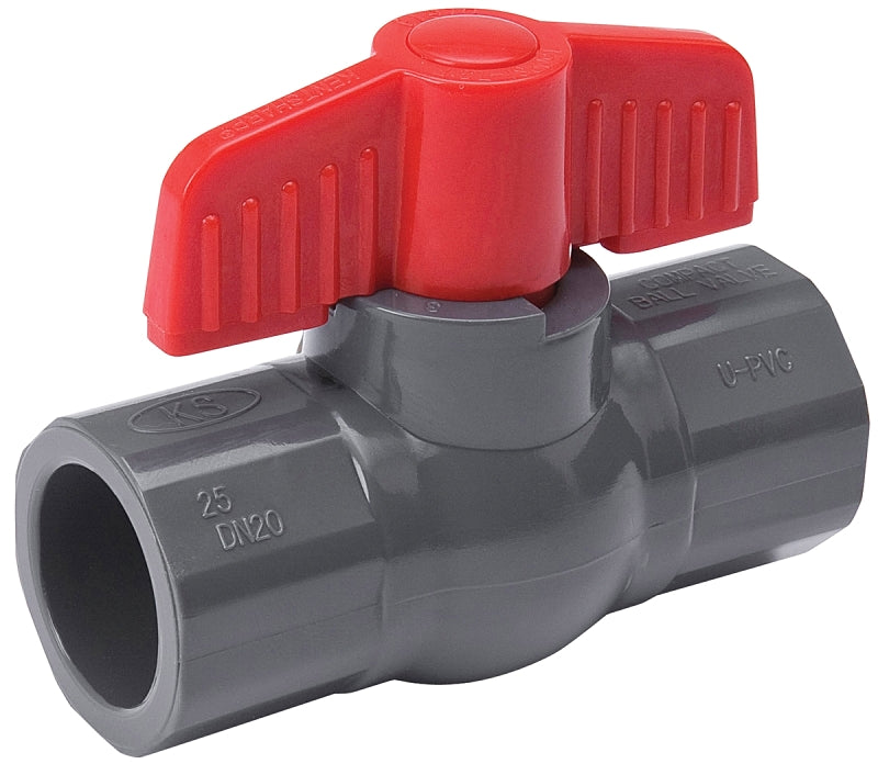 B & K 107-606 Ball Valve, 1-1/4 in Connection, Compression, 150 psi Pressure, PVC Body