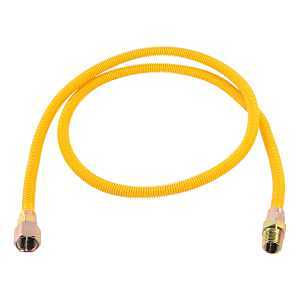 Eastman EZ-10 Series 10YE515060B Gas Connector, 1/2 in, FIP x MIP, 304 Stainless Steel, Epoxy-Coated, 60 in L