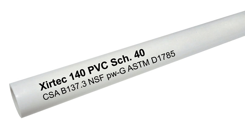 Xirtec 140 022751 Pipe, 1-1/4 in, 10 ft L, SCH 40 Schedule, White