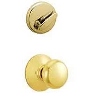 Schlage F Series F59PLY605 Interior Pack, Grade 1 Grade, Mechanical Lock, Metal, Bright Brass, Lever Handle, Residential