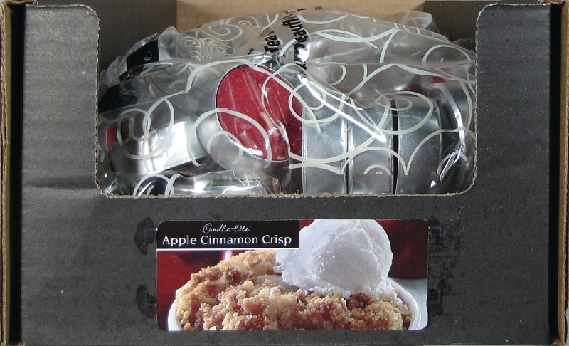 CANDLE-LITE 1647687 Tea Light Candle, Apple Cinnamon Crisp Fragrance, Crimson Candle