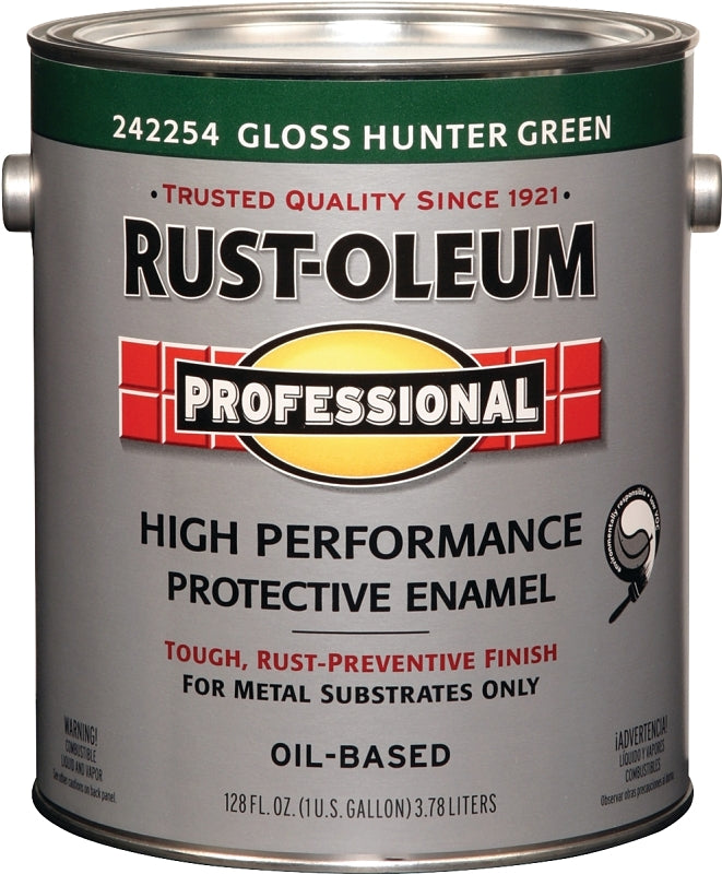 RUST-OLEUM PROFESSIONAL 242254 Protective Enamel, Gloss, Hunter Green, 1 gal Can