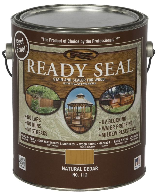 Ready Seal 112 Stain and Sealer, Natural Cedar, 1 gal, Can