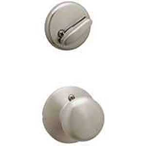 Schlage F Series F59PLY619 Interior Pack, Grade 1 Grade, Mechanical Lock, Metal, Satin Nickel, Knob Handle, Residential