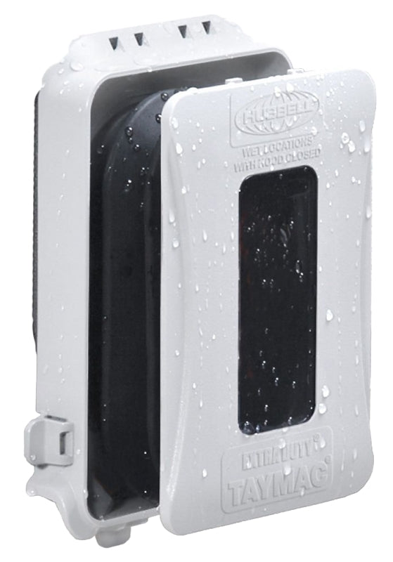 Taymac EXTRA DUTY Series ML500W Electrical Box Cover, 3 in L, 4.04 in W, 1-Gang, White