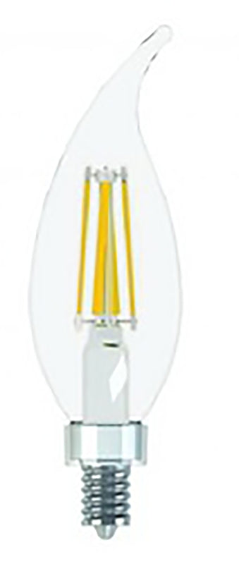 GE Industrial Solutions 31756 LED Bulb, Decorative, CAC Lamp, 60 W Equivalent, E12 Lamp Base, Dimmable, Clear