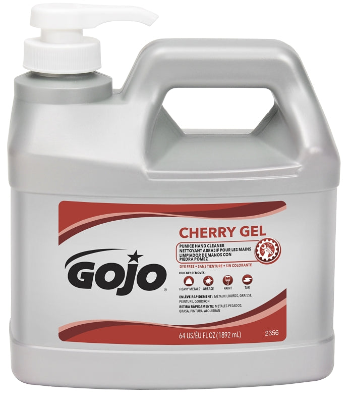 Gojo 2356-04 Hand Cleaner, Gel, Red, Cherry, 0.5 gal, Bottle