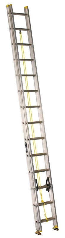 Louisville AE3200 Series AE3228 Extension Ladder, 27 ft 7 in H Reach, 250 lb, 28-Step, 1-1/2 in D Step, Aluminum