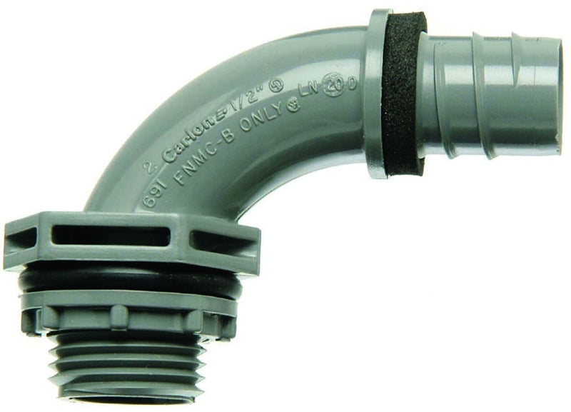 Carlon LN20EA-CTN Liquidtight Conduit Elbow, 90 deg Angle, 3/4-14 NPT, PVC, Gray