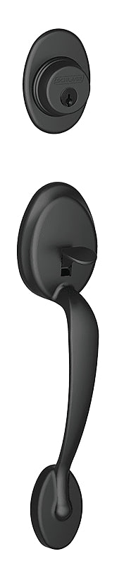 Schlage F Series F58 PLY 622 Combination Lockset, Mechanical Lock, Handleset Grip Only Handle, Matte Black, No, Metal