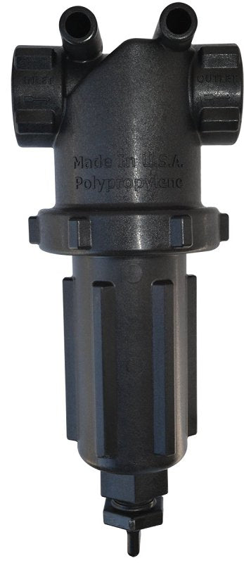 BANJO LST150-50 T-Strainer with Screen, 5-1/4 in W, 50 Mesh, EPDM/Polypropylene/Stainless Steel, Black