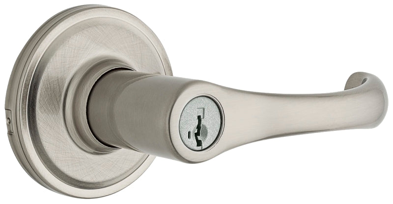 Weiser Aspen Series 9GLA5350-050 Entry Lever, Levers Lock, Satin Nickel, Residential, Re-Key Technology: SmartKey
