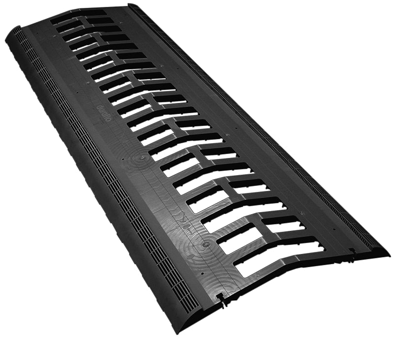 Duraflo 6072METBL Ridge Vent, 47-3/4 in L, 17 in W, Polypropylene, Black