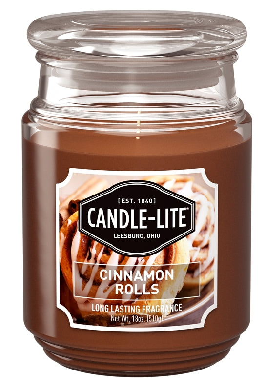 CANDLE-LITE 3297549 Jar Candle, Cinnamon Pecan Swirl Fragrance, Caramel Brown Candle, 70 to 110 hr Burning