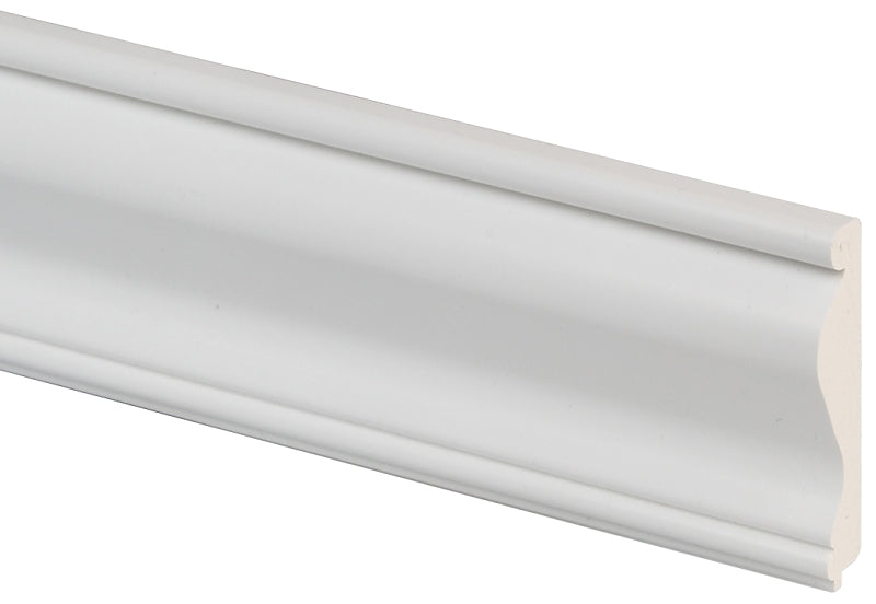 Inteplast Group 390 Series 13900800891 Chair Rail Moulding, 8 ft L, 2-5/8 in W, 5/8 in Thick, Smooth Profile, PVC, White