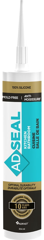 Adfast 4802 304ML Silicone Sealant, White, 304 mL, Cartridge