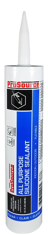 ProSource 68510CA All Purpose Silicone Sealant, Clear, 10.1 oz Cartridge