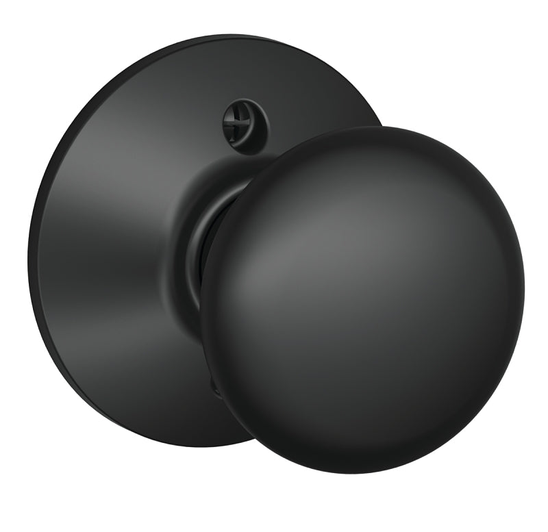 Schlage F170 PLY 622 Dummy Knob, Knob Handle, Round Design, Matte Black, Residential, Metal