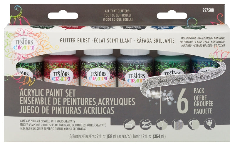 Testors 297588 Craft Paint Set, Assorted, 2 oz, Bottle