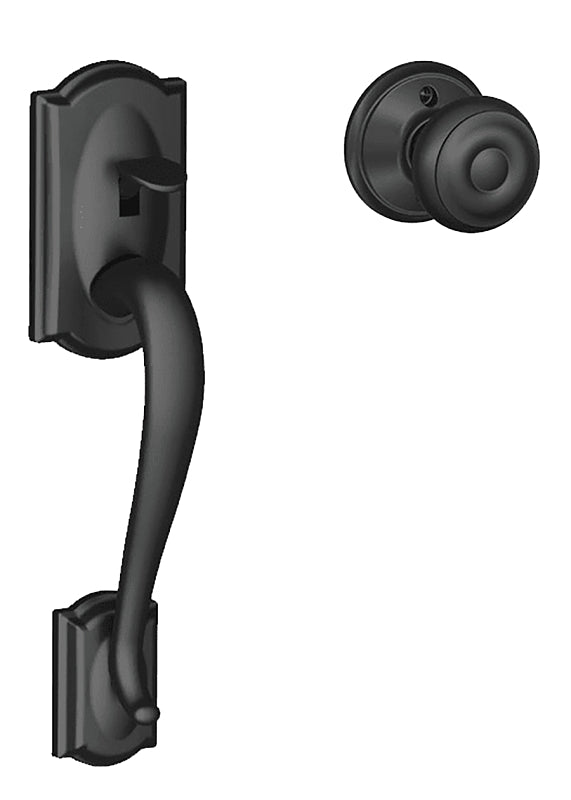 Schlage FE285CAM622GEO Combination Lockset, Mechanical Lock, Handleset Grip with Knob Handle, Round Design, Matte Black