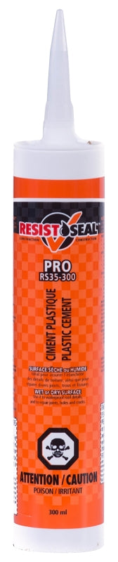 Resistoseal 53010 Pro Plastic Cement, Black, Liquid, 10 oz