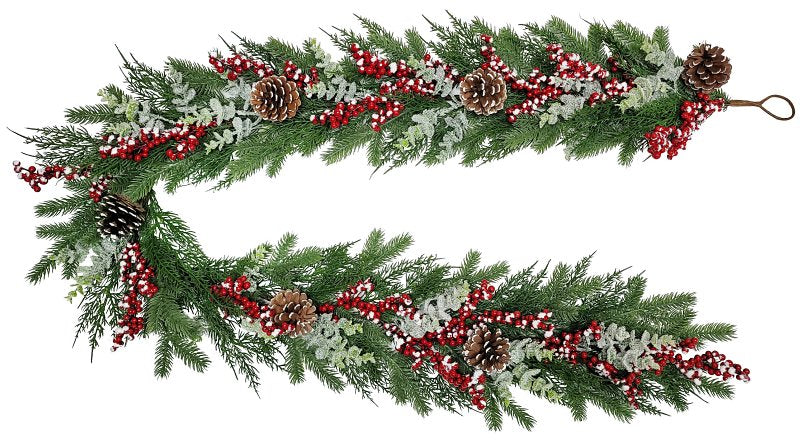 Puleo Asia Limited 312-4461-G6/10 Classic Snowy Garland, 87 Tips, 6 ft