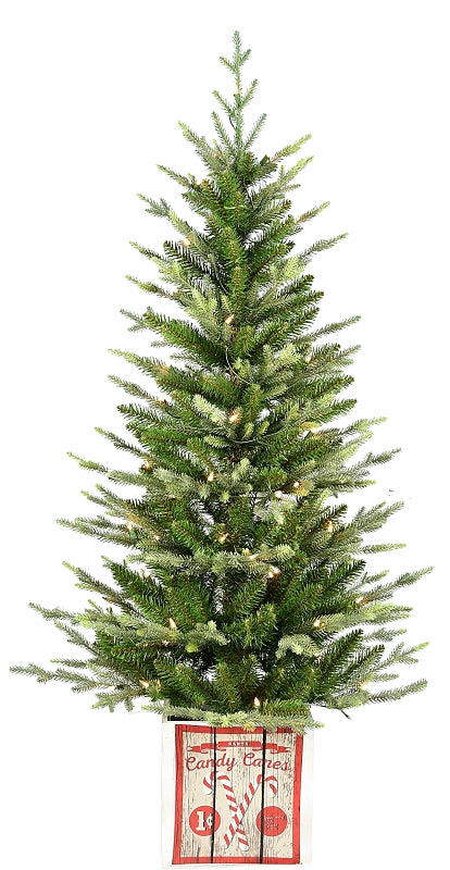 Santas Forest 29849 Tree, Candycane Box Base, SPHR, 4.5 ft