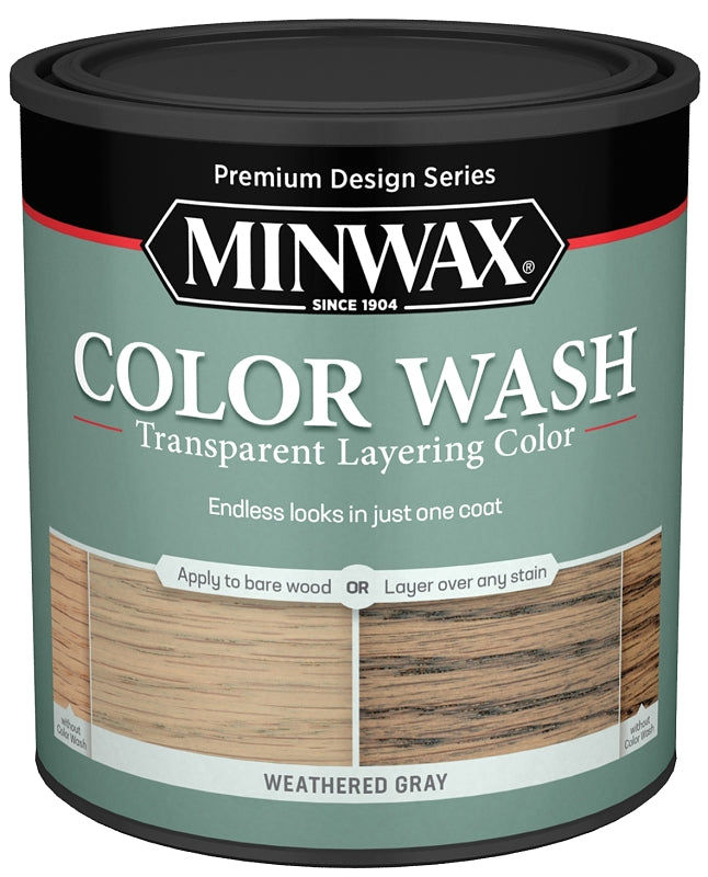 Minwax 400140000 Interior Wood Stain, Weathered Gray, Liquid, 1 qt