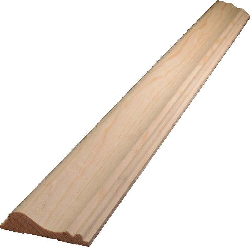 ALEXANDRIA Moulding 0W390-20096C1 Chair Rail Trim, 96 in L, 2-5/8 in W, 11/16 in Thick, Pine