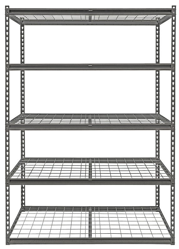 ProSource Boltless Shelving Unit with Wire Decking, 5 Levels, 48 in W x 24 in D x 72 in H