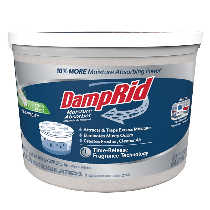 DampRid FG50FSSB High-Capacity Moisture Absorber, 2 lb Tub, Solid