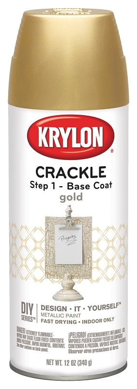 Krylon K08410007 Metallic Spray Paint, Metallic, Gold, 12 oz, Can