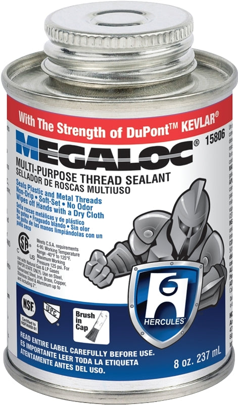 Oatey Megaloc 15806 Thread Sealant, 8 oz Can, Liquid, Paste, Blue
