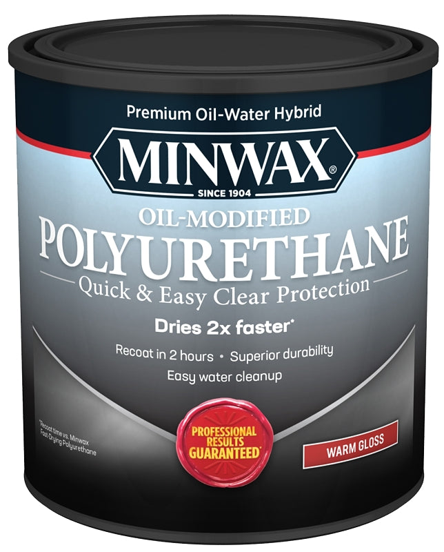 Minwax 230154444 Polyurethane, Gloss, Liquid, Clear, 0.5 pt, Can