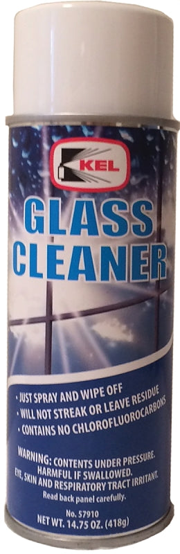 Kel 57910 Glass Cleaner, 14.75 oz, Can, Solvent, Clear