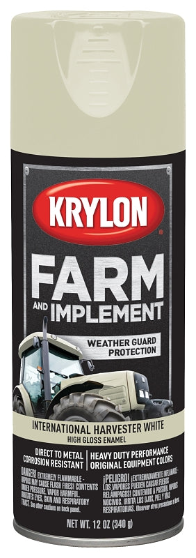 Krylon K01945000 Farm Equipment Spray, High-Gloss, International Harvester White, 12 oz