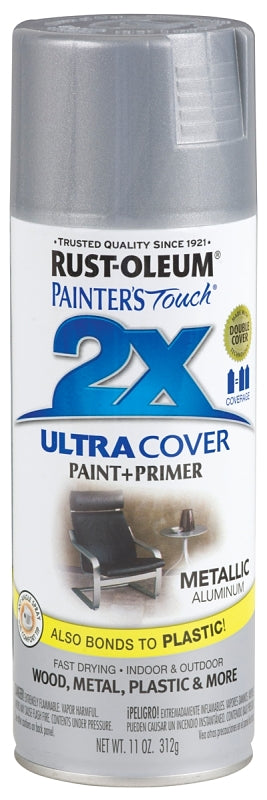 Rust-Oleum 249128 Spray Paint, Satin, Aluminum, 12 oz, Can