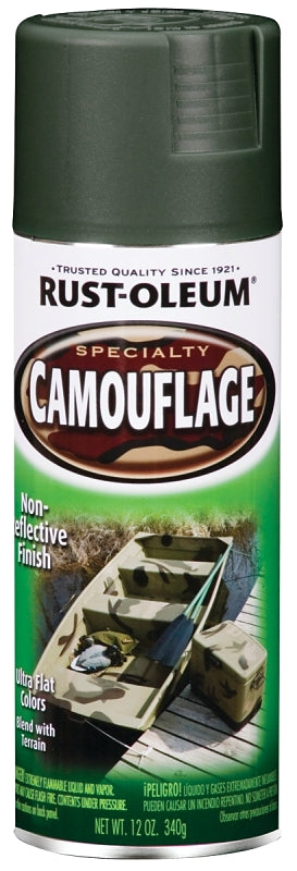 Specialty 1919830 Camouflage Spray Paint, Ultra Flat, Deep Forest Green, 12 oz, Can