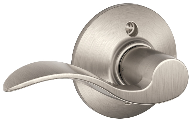 Schlage Accent Series F170 ACC 619 LH Dummy Lever, Mechanical Lock, Satin Nickel, Lever Handle, Metal, Residential