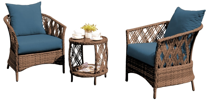 59600 WICKER CHAT SET 3 PIECE