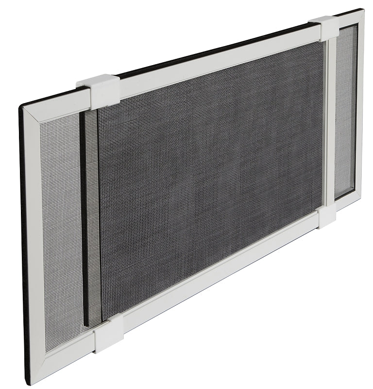 M-D 14186 Window Screen, 20-1/8 in L, 20 to 37 in W, Aluminum/Fiberglass, White