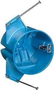 Carlon B520P-UPC Ceiling Box, 4 in W, 4 in D, 2-1/4 in H, 1 -Gang, Polycarbonate, Blue