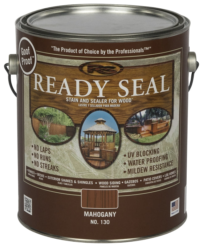 Ready Seal 130 Stain and Sealer, Mahogany, 1 gal, Can