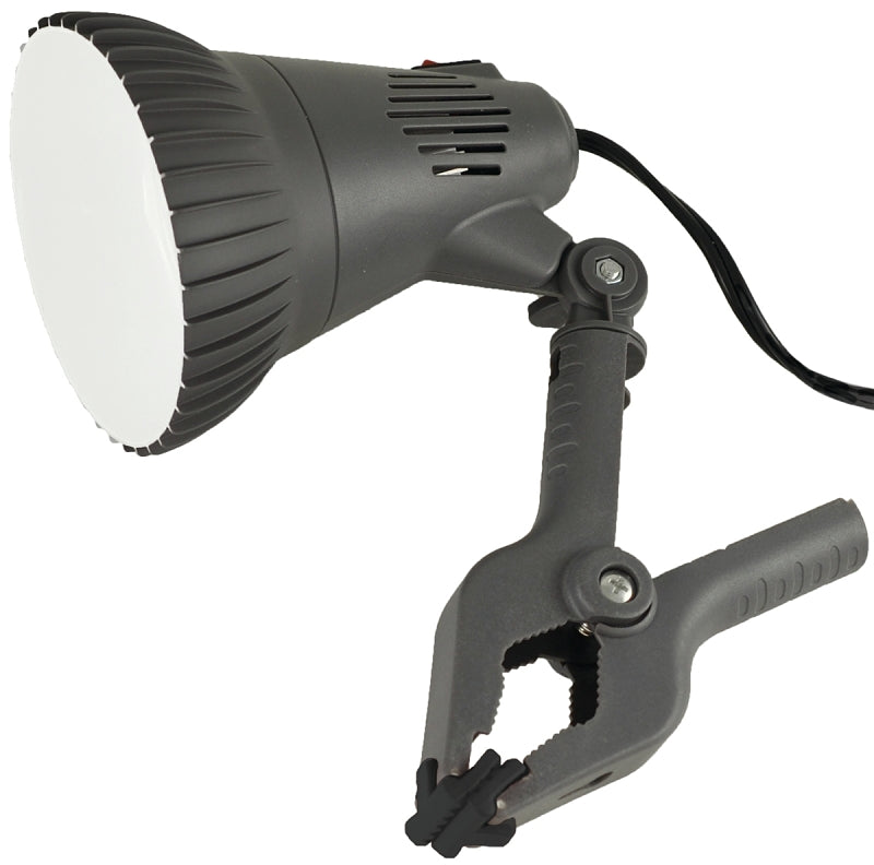PowerZone O-CLN-1000 Clamp Light, Plug-in, LED Lamp, Gray