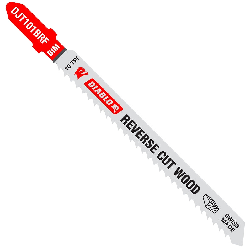 Diablo DJT101BRF5 Jig Saw Blade, 4 in L, 10 TPI, Bi-Metal Cutting Edge