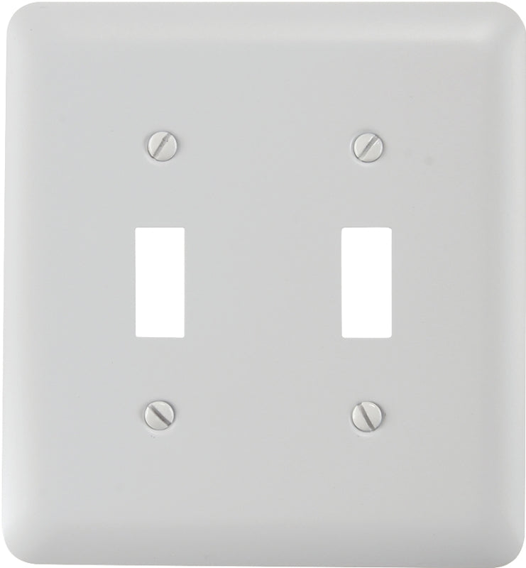 Amerelle 935TTW Wallplate, 5 in L, 4-5/8 in W, 2 -Gang, Steel, White