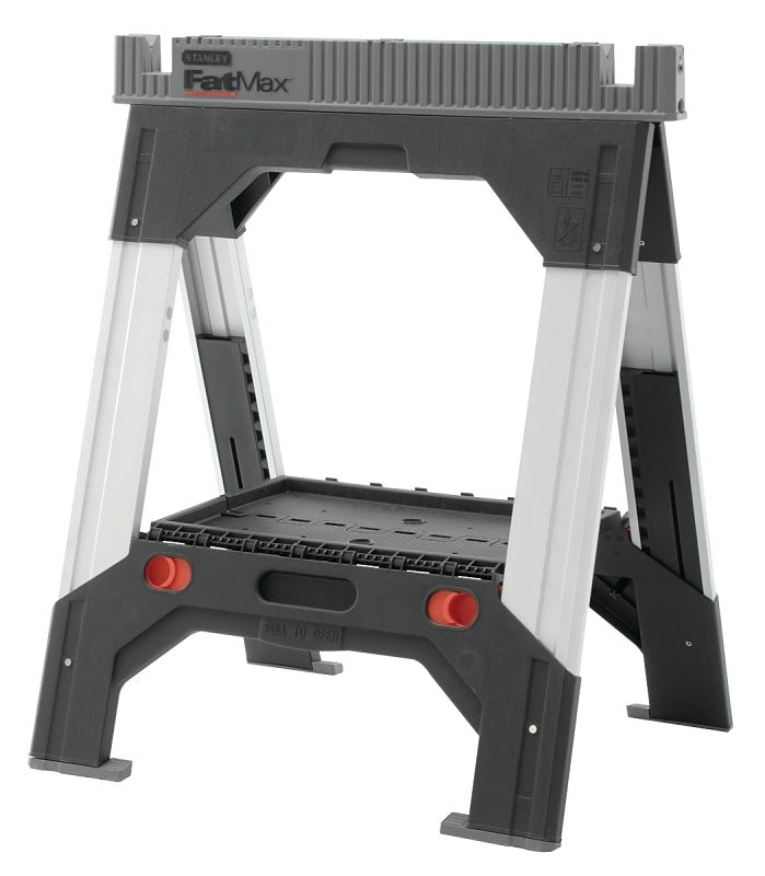Fatmax 011031S Adjustable Leg Sawhorse, 2500 lb, 2-1/8 in W, 32 to 39 in H, 27-3/16 in D, Polypropylene