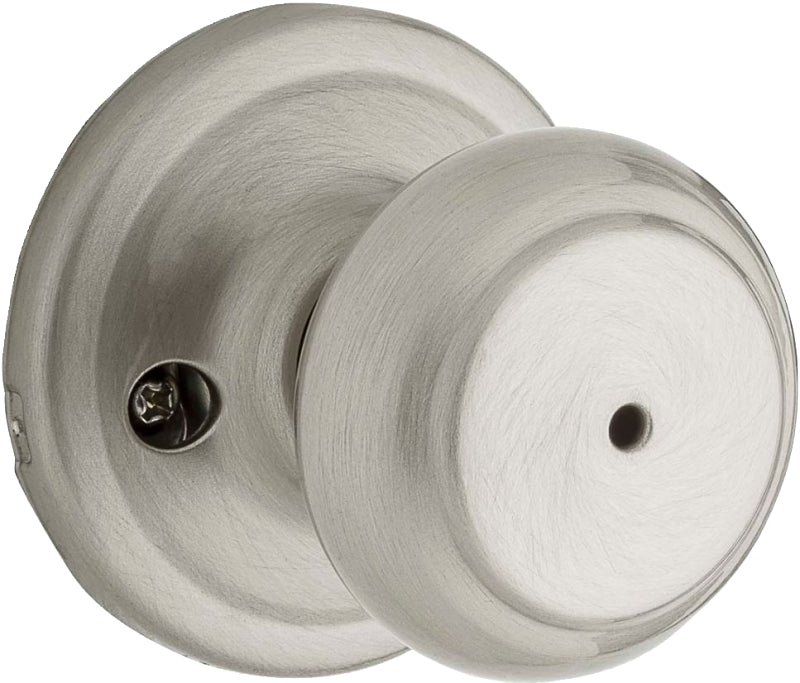 Weiser Troy Series 9GA3310-003 Privacy Door Knob, 2-1/16 in Dia Knob, Satin Nickel
