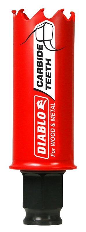 Diablo DHS1063CT GP Hole Saw, 1-1/16 in Dia, 2-3/8 in D Cutting, 3/8 in Arbor, Carbide Cutting Edge